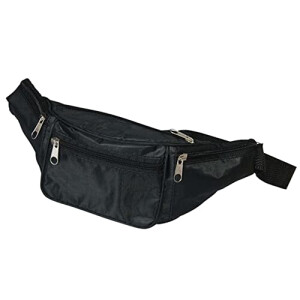 Sac banane noir 4 poches 29x6 cm